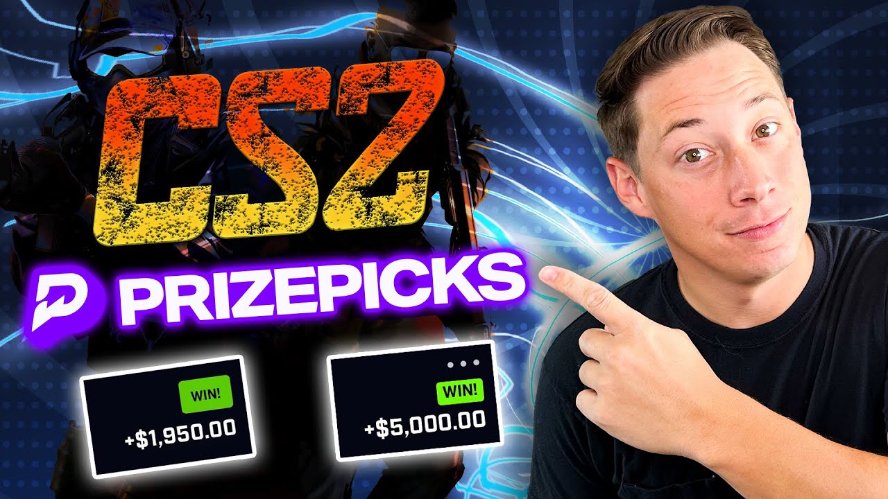 Dynamic PrizePicks esports interface screenshot displaying CS2 Counter-Strike 2 and LoL League of Legends player props for 2026 daily fantasy slates