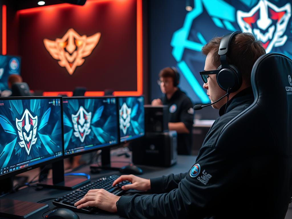 Dynamic collage of CS2, League of Legends, and Rainbow Six Siege esports tournaments with betting odds overlays, highlighting 2025 betting profit surge.