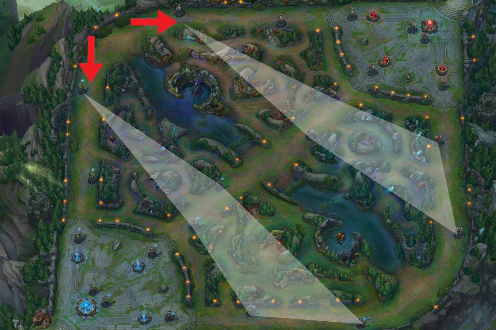 LoL top laner split push tower take