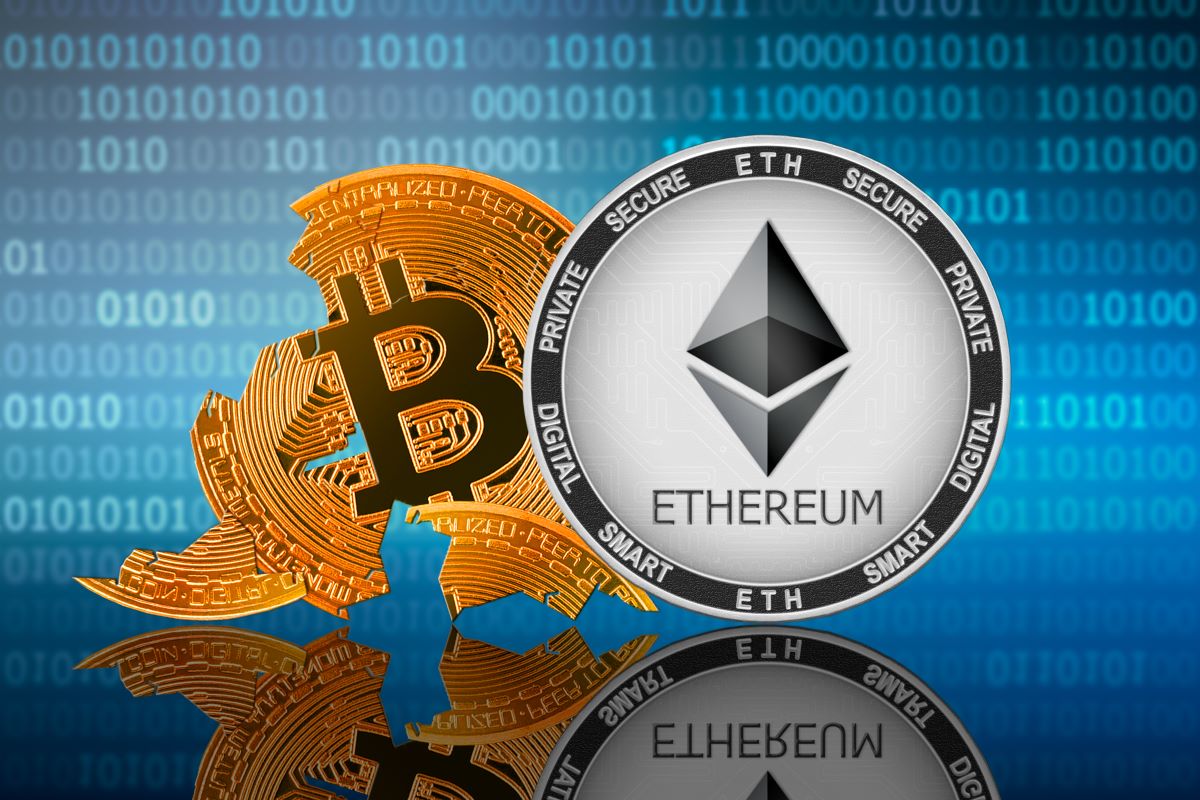 Crypto esports parlay bet slip dashboard with Bitcoin and Ethereum logos
